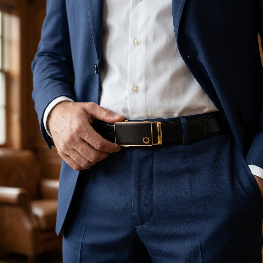Handmade Luxury Italian Leather Ratchet Smart Belt for Men – Automatic Adjustable Men's Dress Belt | Multiple Colors